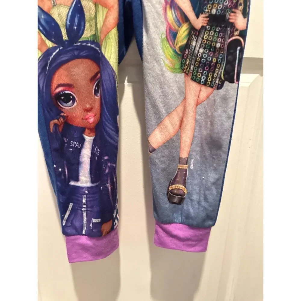 Rainbow High Girl One Piece Pajamas with Hood Size S (6/6X)